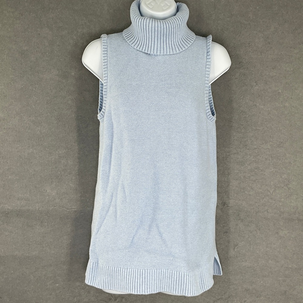 J. Crew Light Blue Sleeveless Turtleneck Sweater